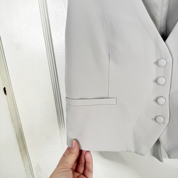 Jason Wu Light Gray Structured Button Front Vest Menswear NEW V-Neck Career S - Picture 4 of 10